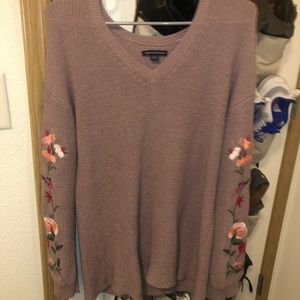 Purple flower sweater